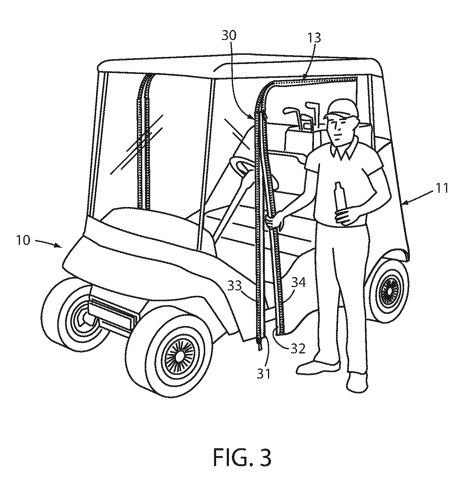 Golf cart cover quick-closure accessory