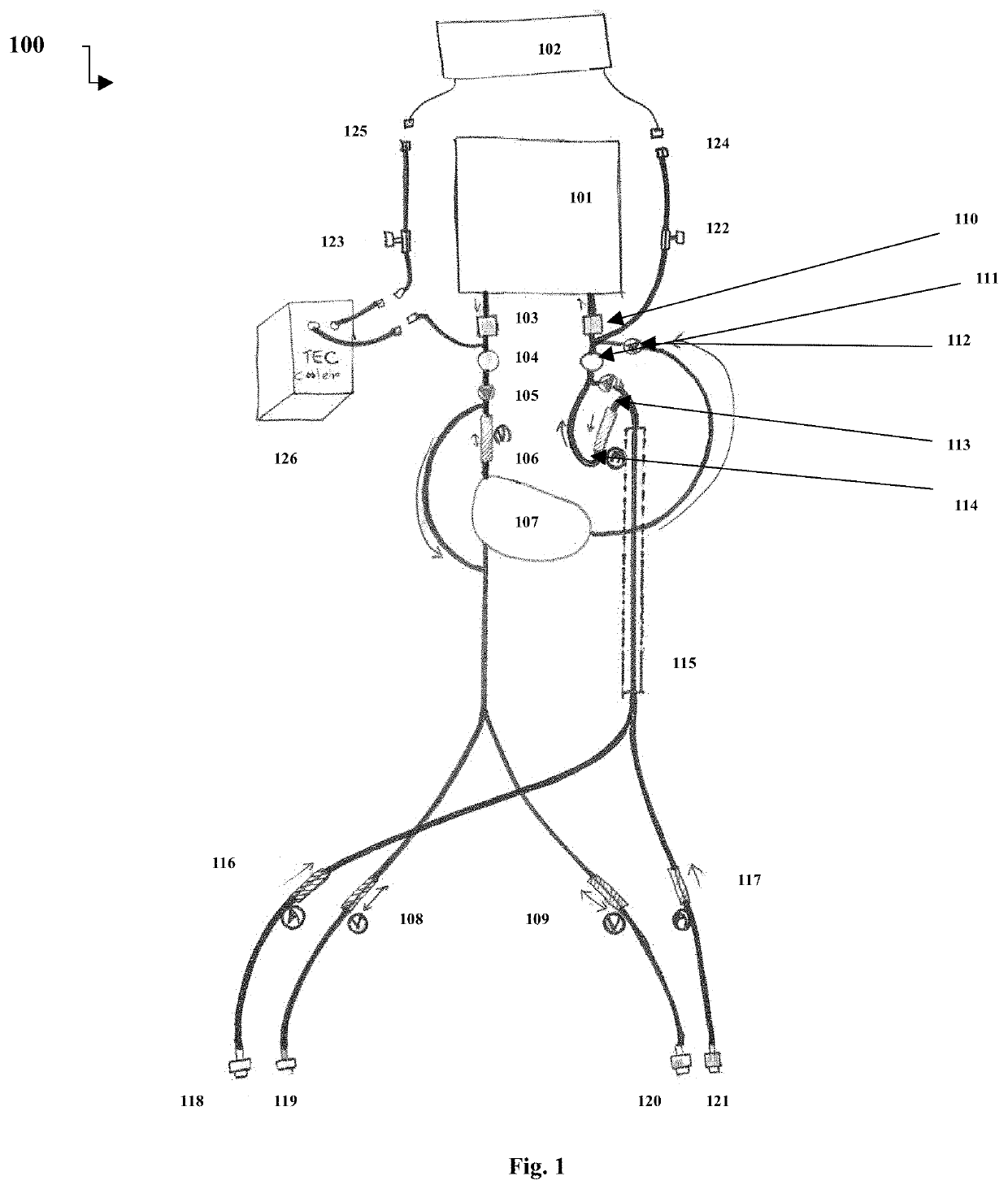 System for simulation training of extra corporeal life support therapies