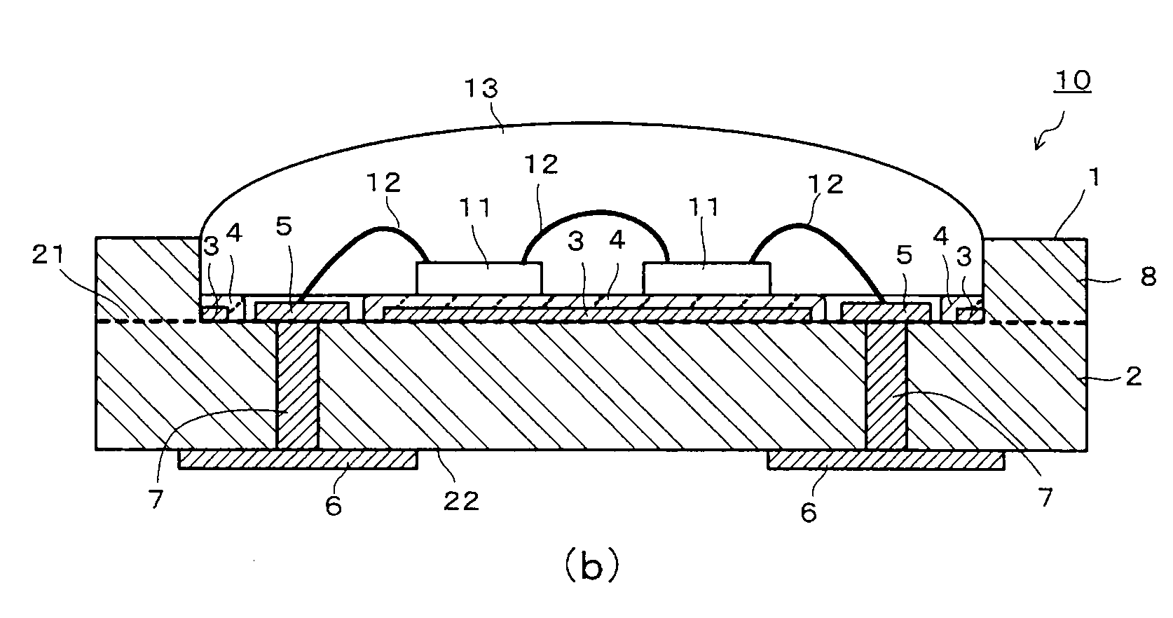 Substrate for light-emitting element and light-emitting device