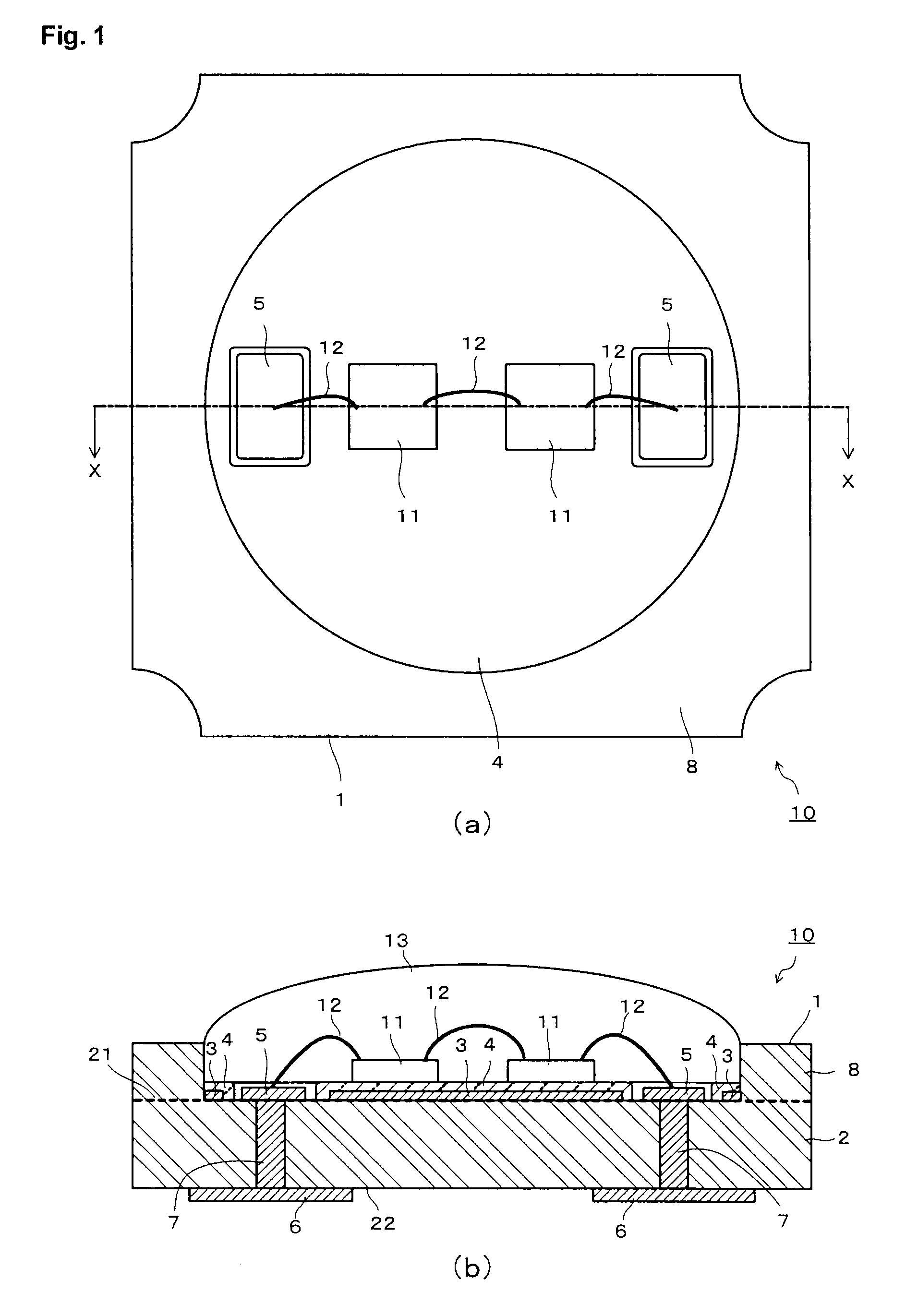 Substrate for light-emitting element and light-emitting device