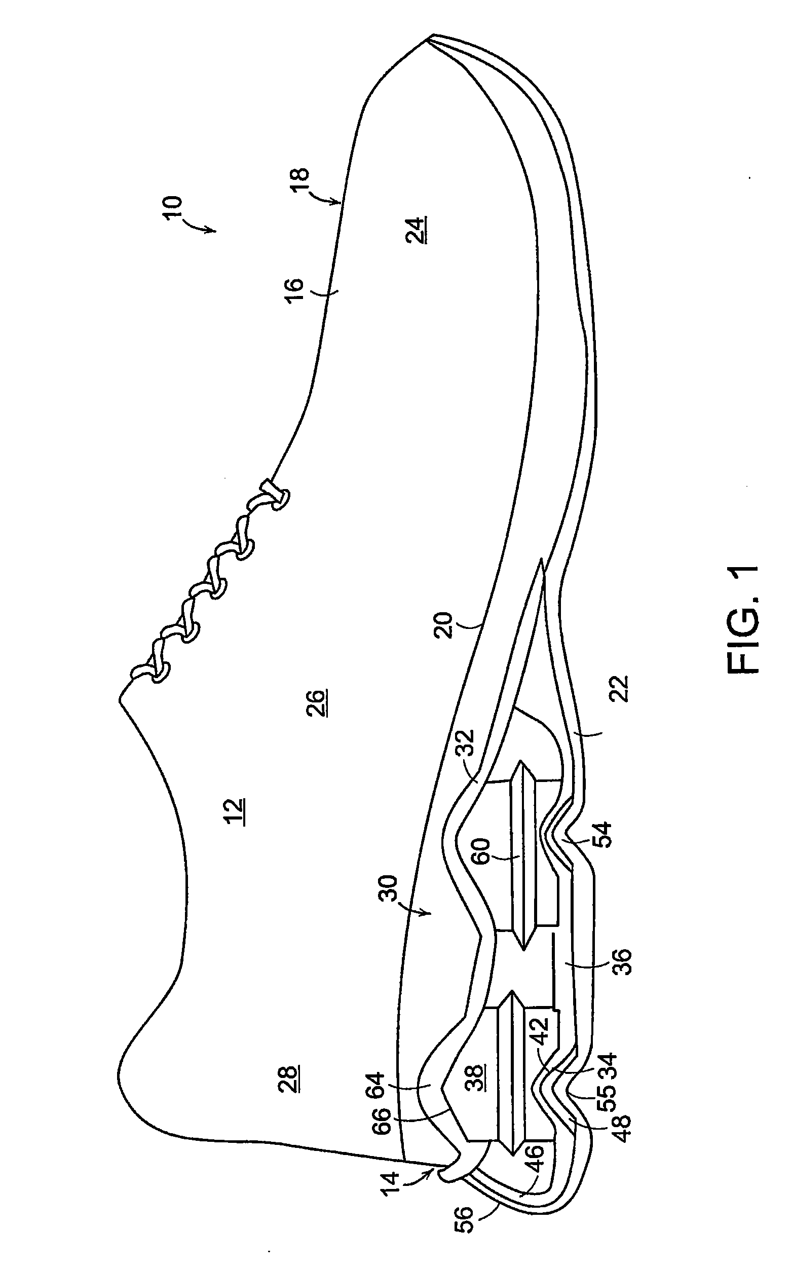 Article of footwear with support assembly having plate and indentations formed therein