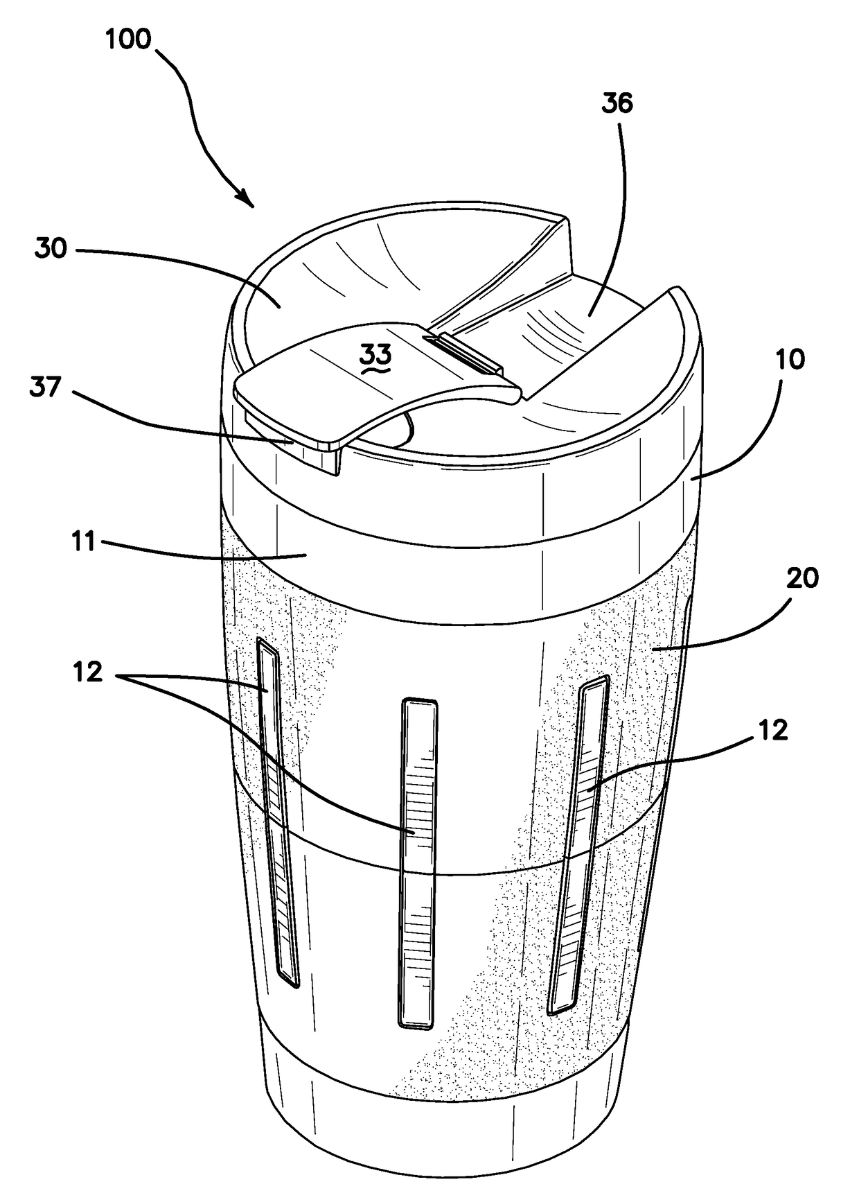 Easily cleanable drinking assembly