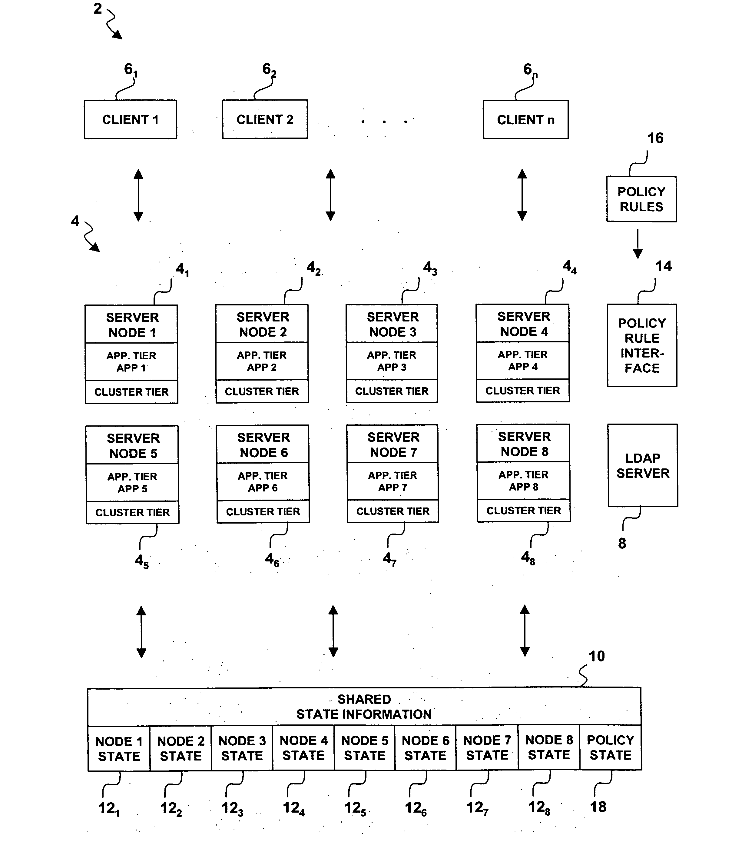 Policy-based, cluster-application-defined quorum with generic support interface for cluster managers in a shared storage environment