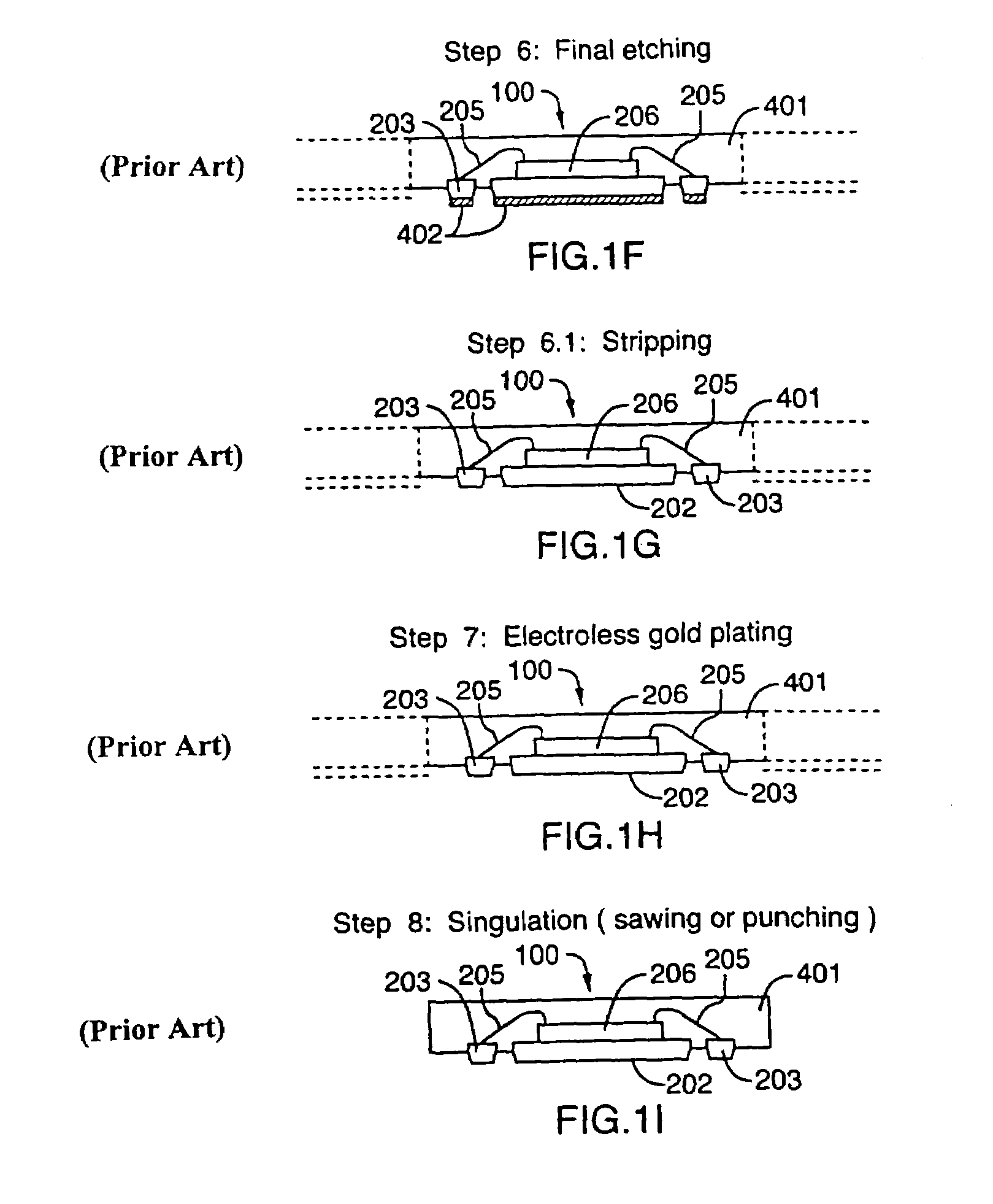 Leadless plastic chip carrier with etch back pad singulation