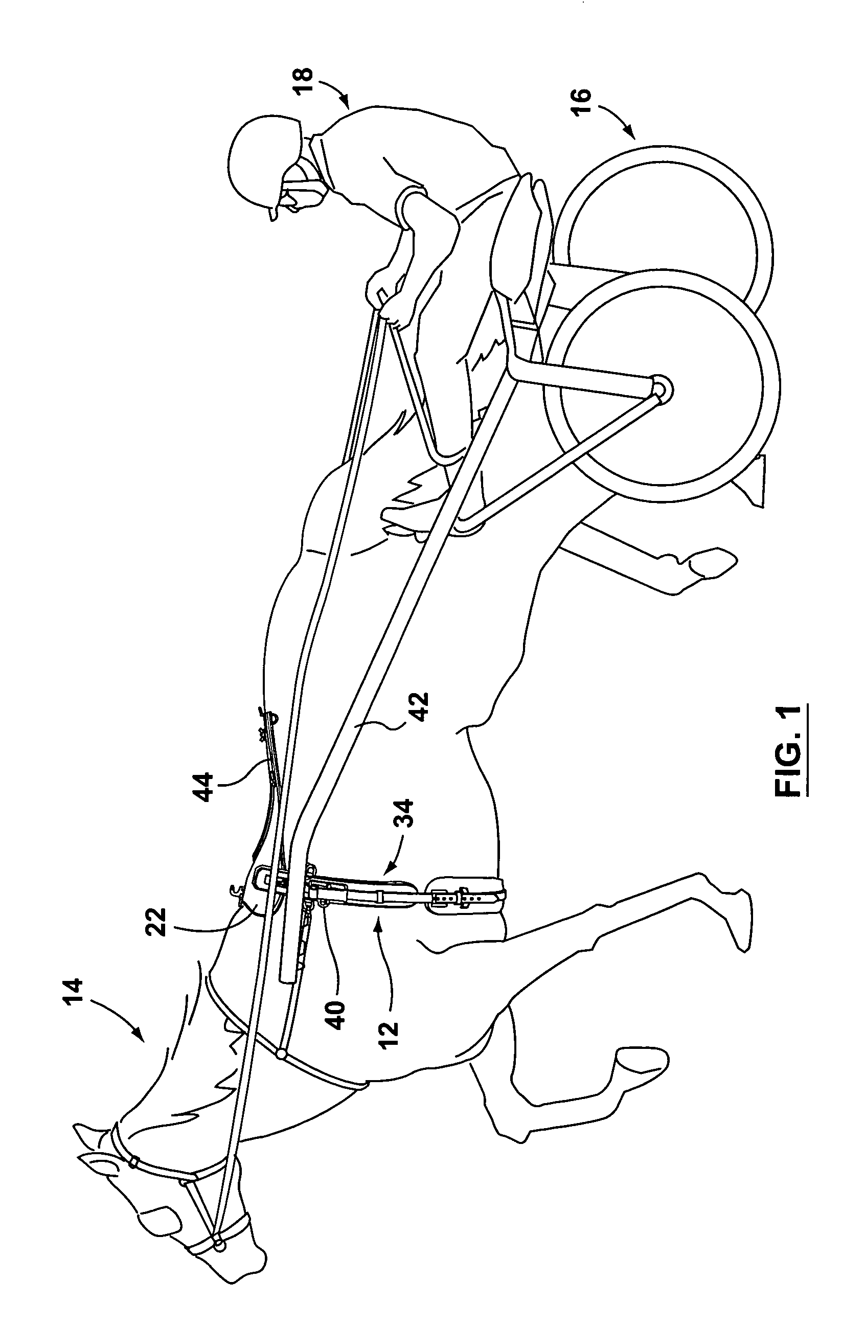 Harness for use in harness racing