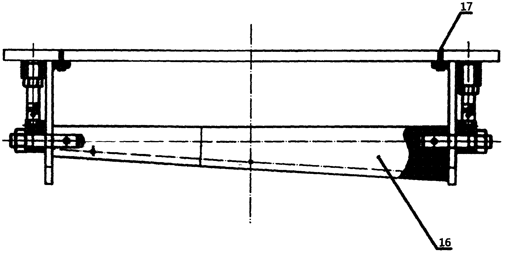 Bending device for large induction furnace wall and bending method