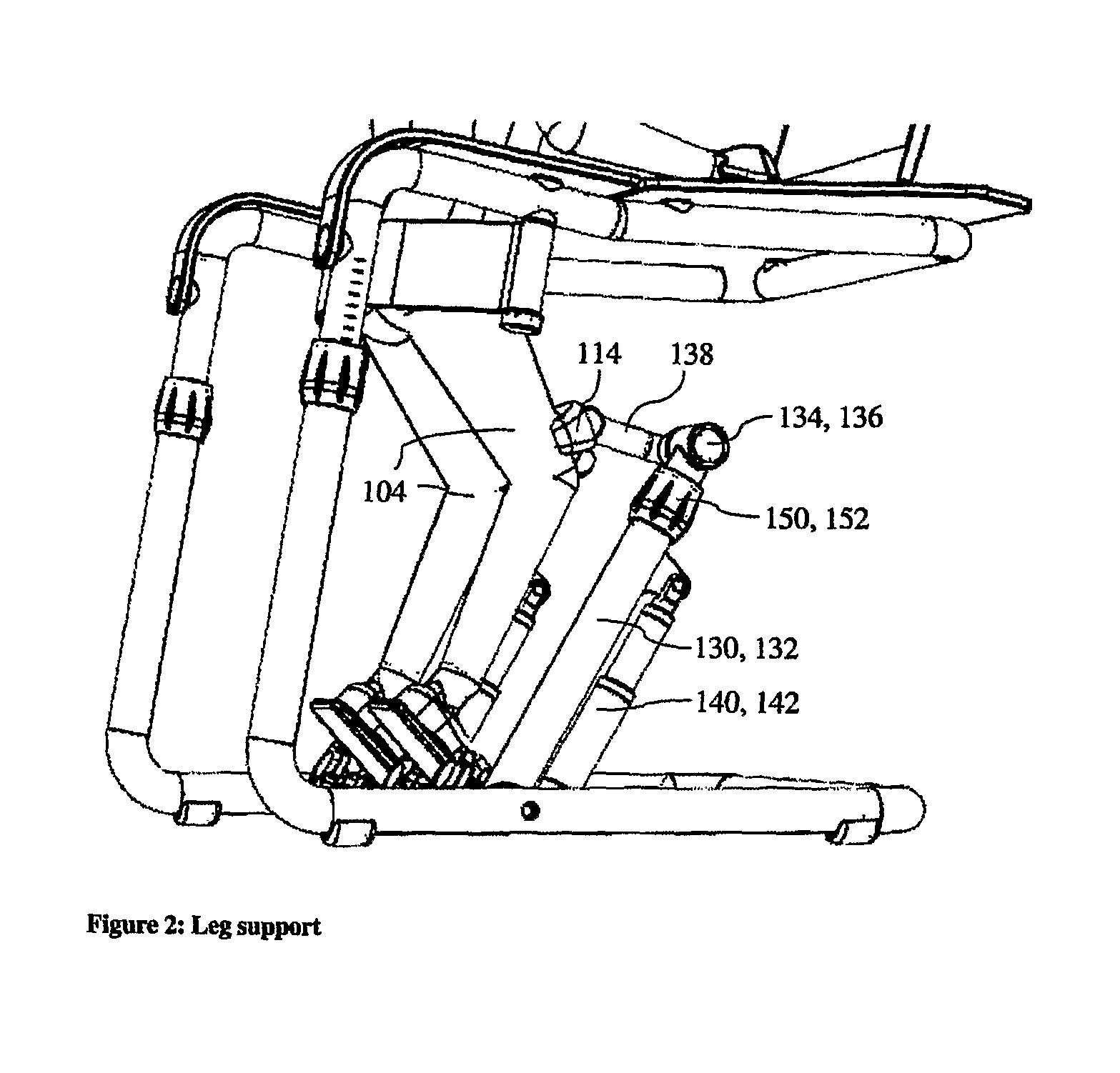 Exercise equipment intended for exercising legs of a person