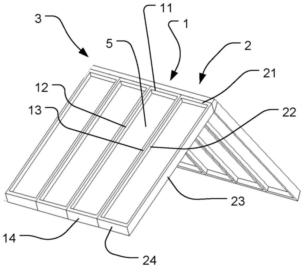 Panel system having mounting and hinge assembly with mounting profile and hinge