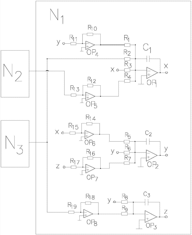 Three-dimensional multi-scroll chaotic signal generator