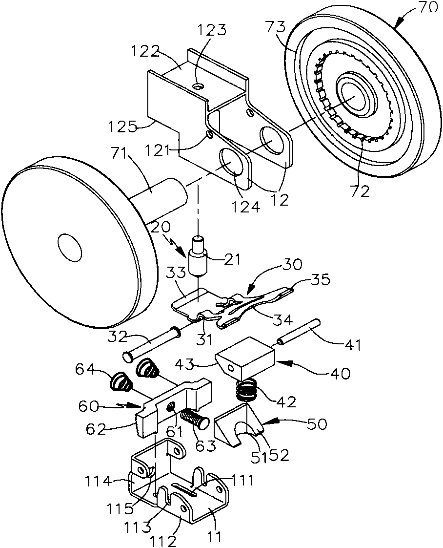 Caster with brake structure