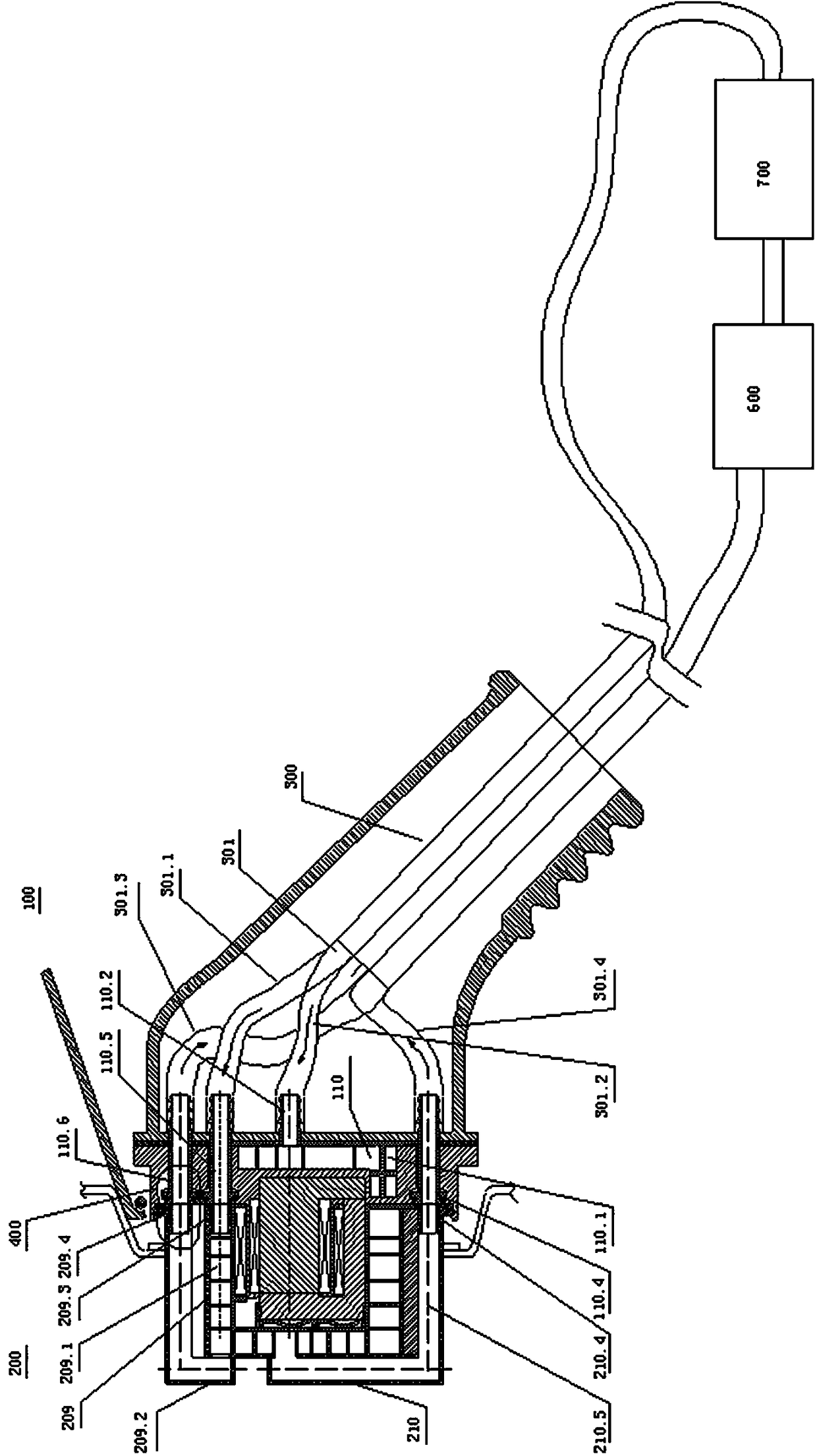 An integral cooling and charging device for an electric vehicle