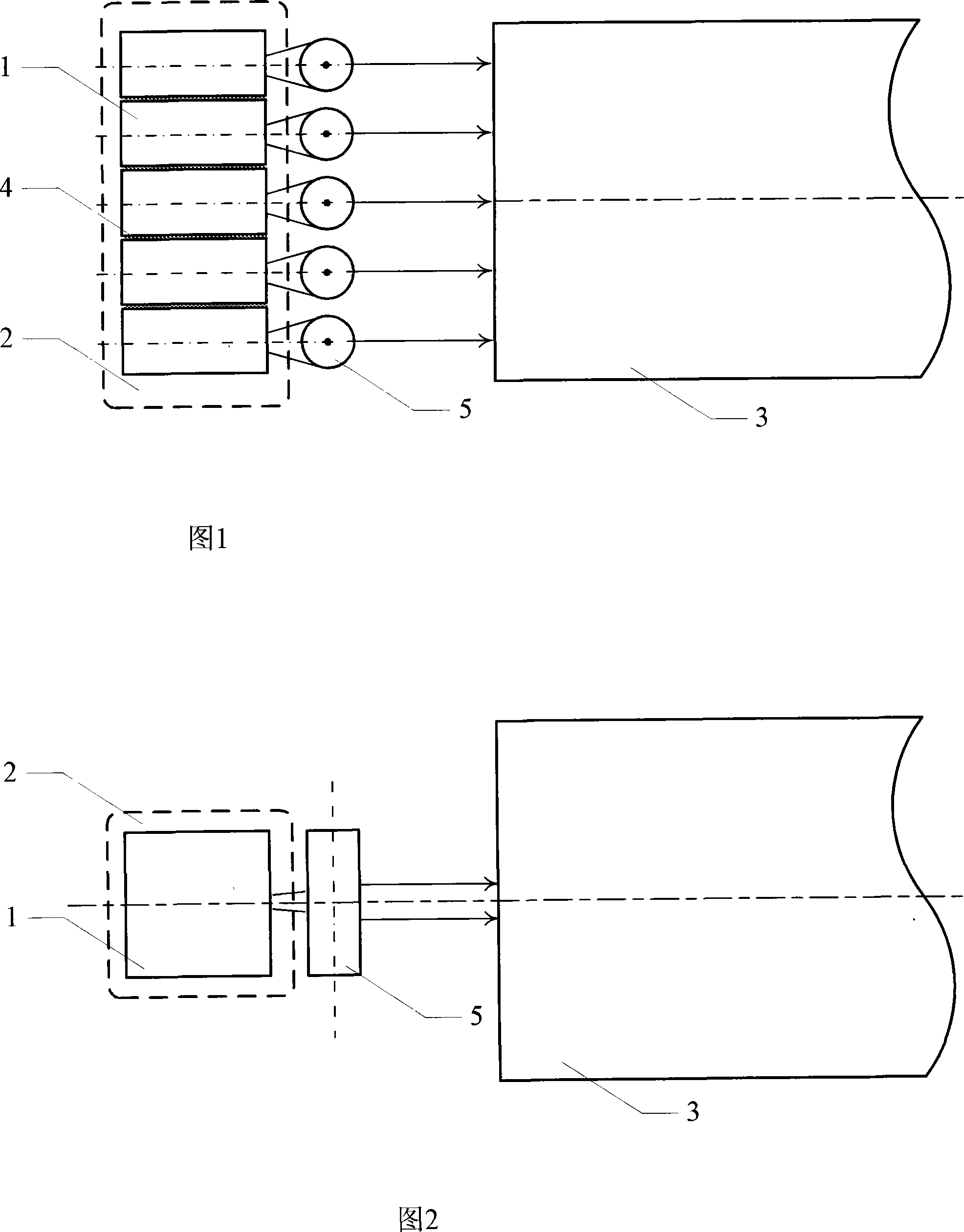 Optical beam collimation method for laminated impulse semiconductor laser