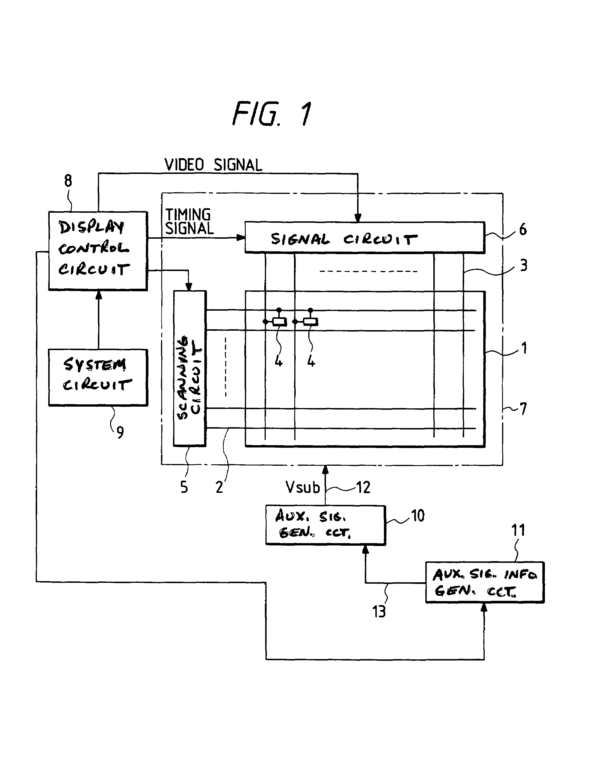 Matrix panel display apparatus and driving method therefor wherein auxiliary signals are applied to non-selected picture elements