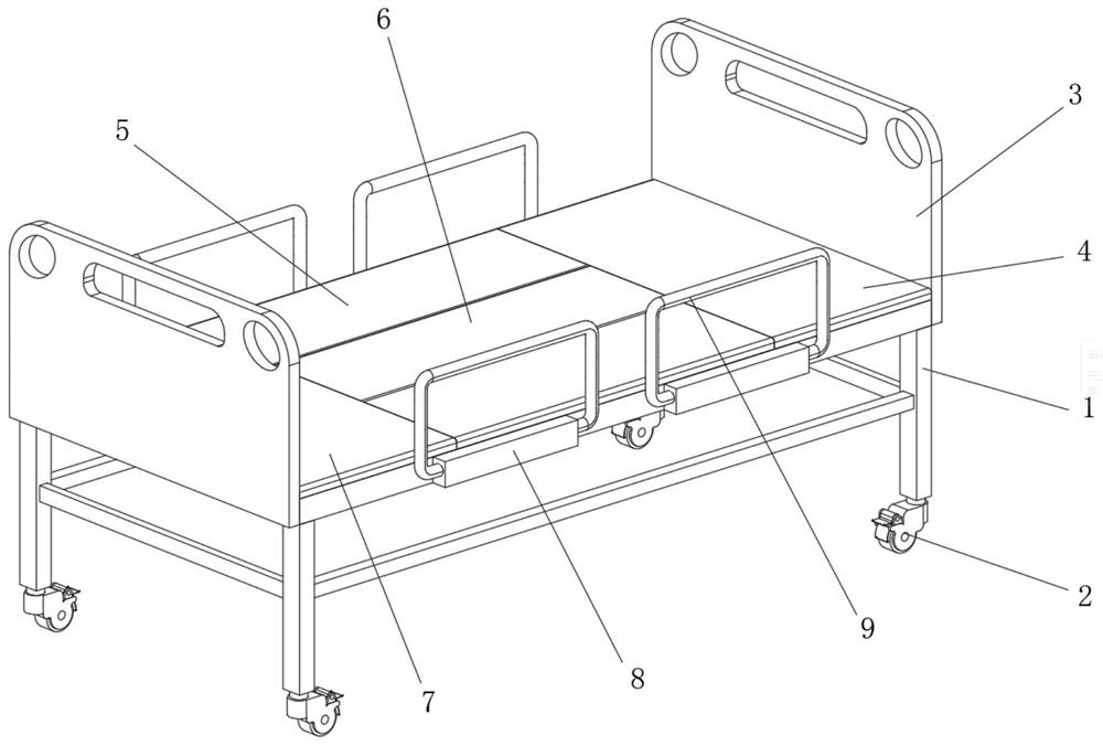 Electronic self-control turning-over nursing bed and automatic turning-over method