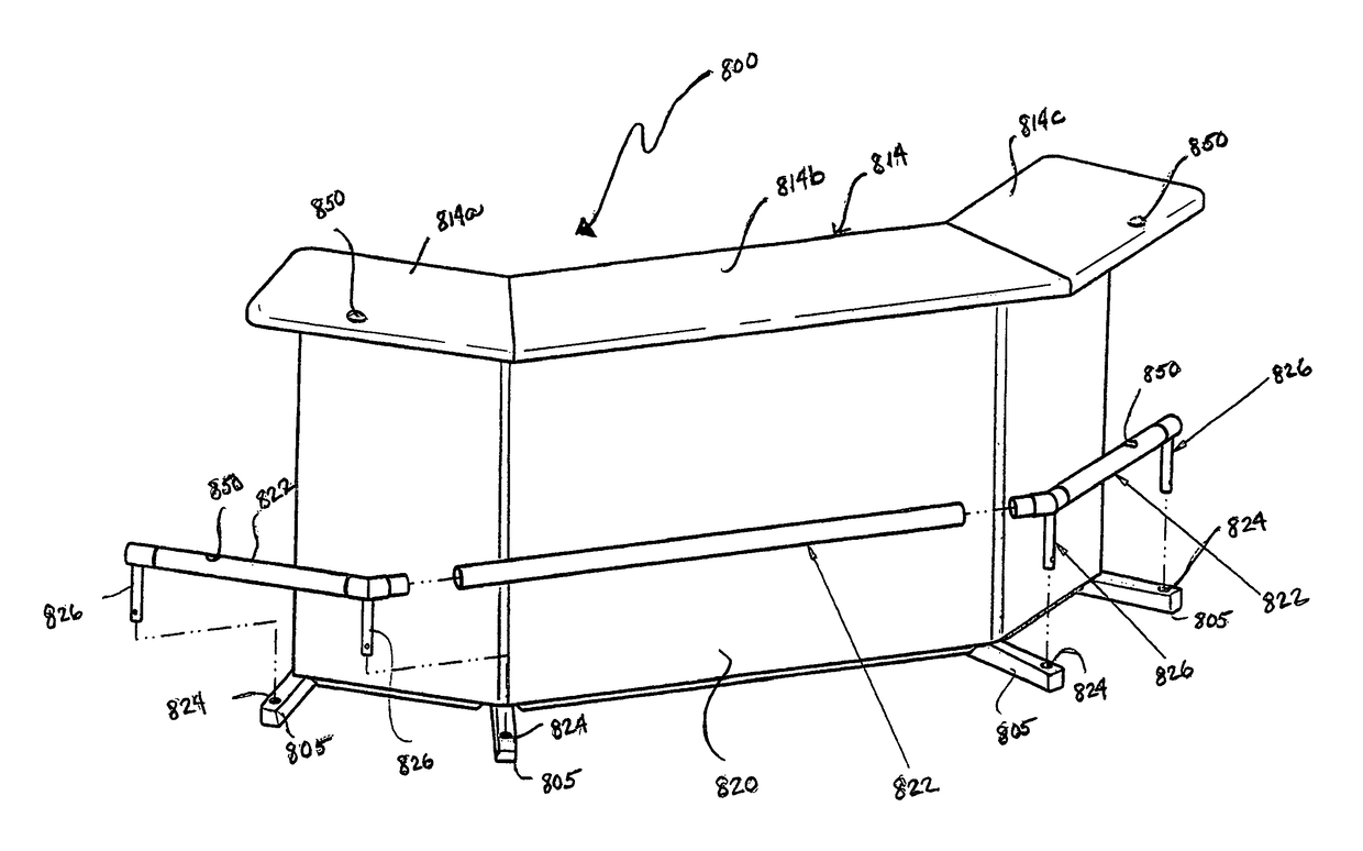 Portable bar and accessories kit