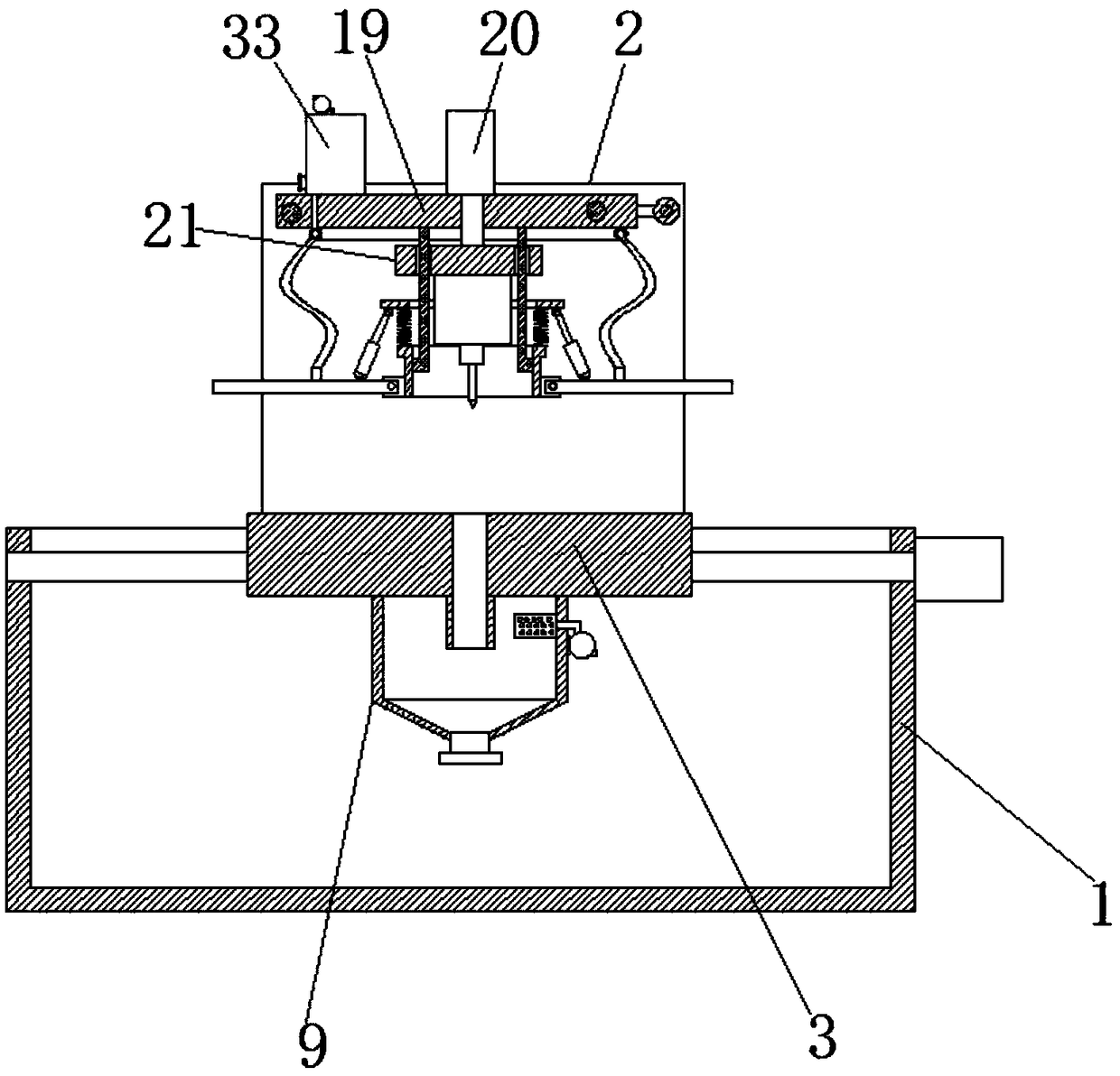 Aluminum plate drilling device with debris collecting function for machining