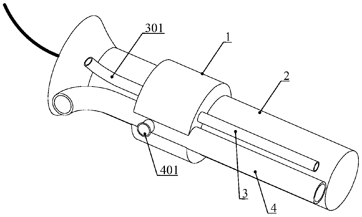 Nasal endoscope-irrigation-negative pressure suction integrated device and automatic system