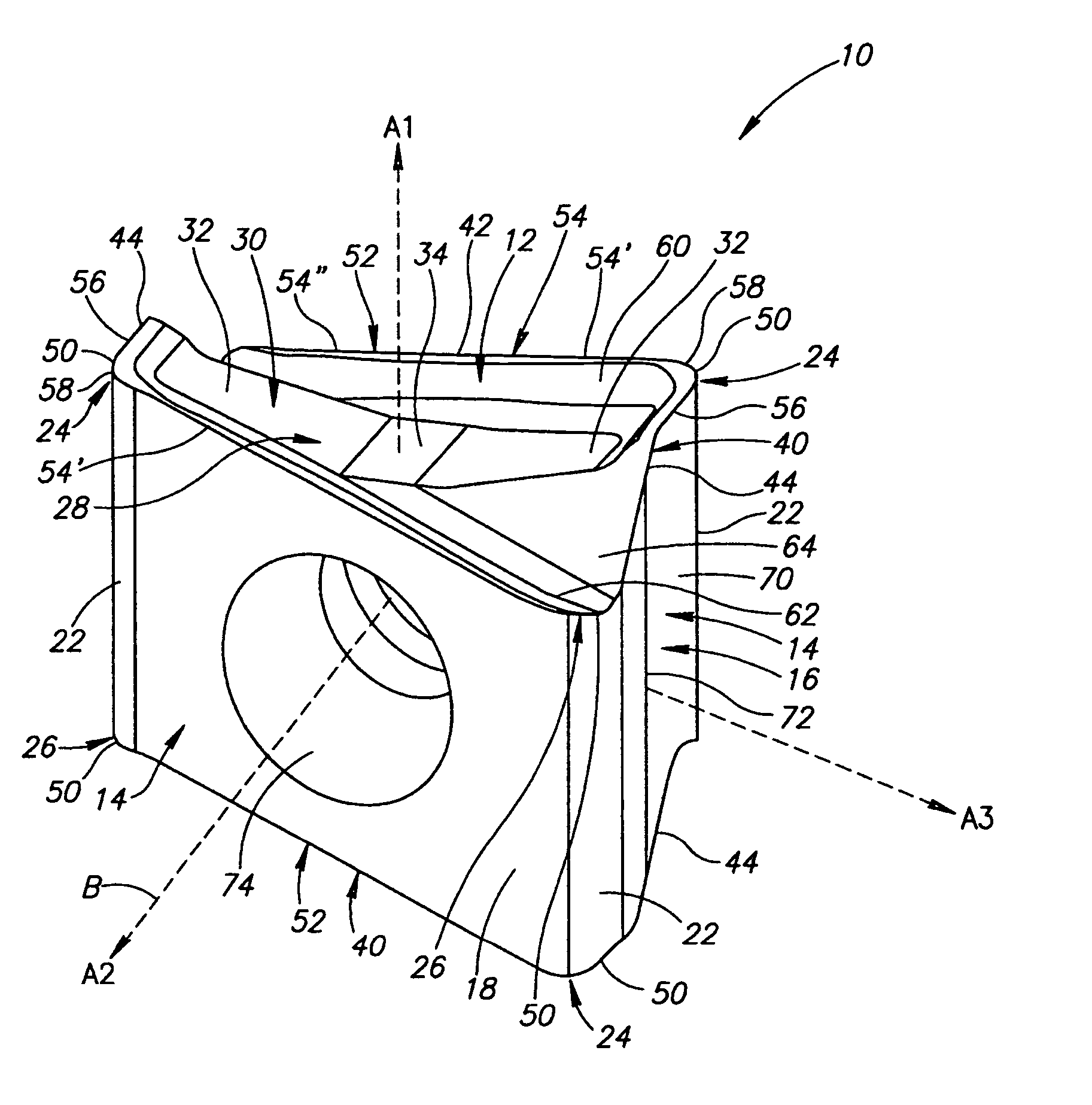 Tangential cutting insert and milling cutter