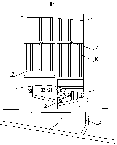 Downward layering horizontal drift high-sublevel filling mining method