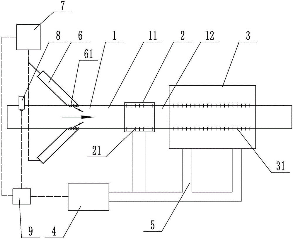 Dust monitoring type moving dust removal mixing system for workshop