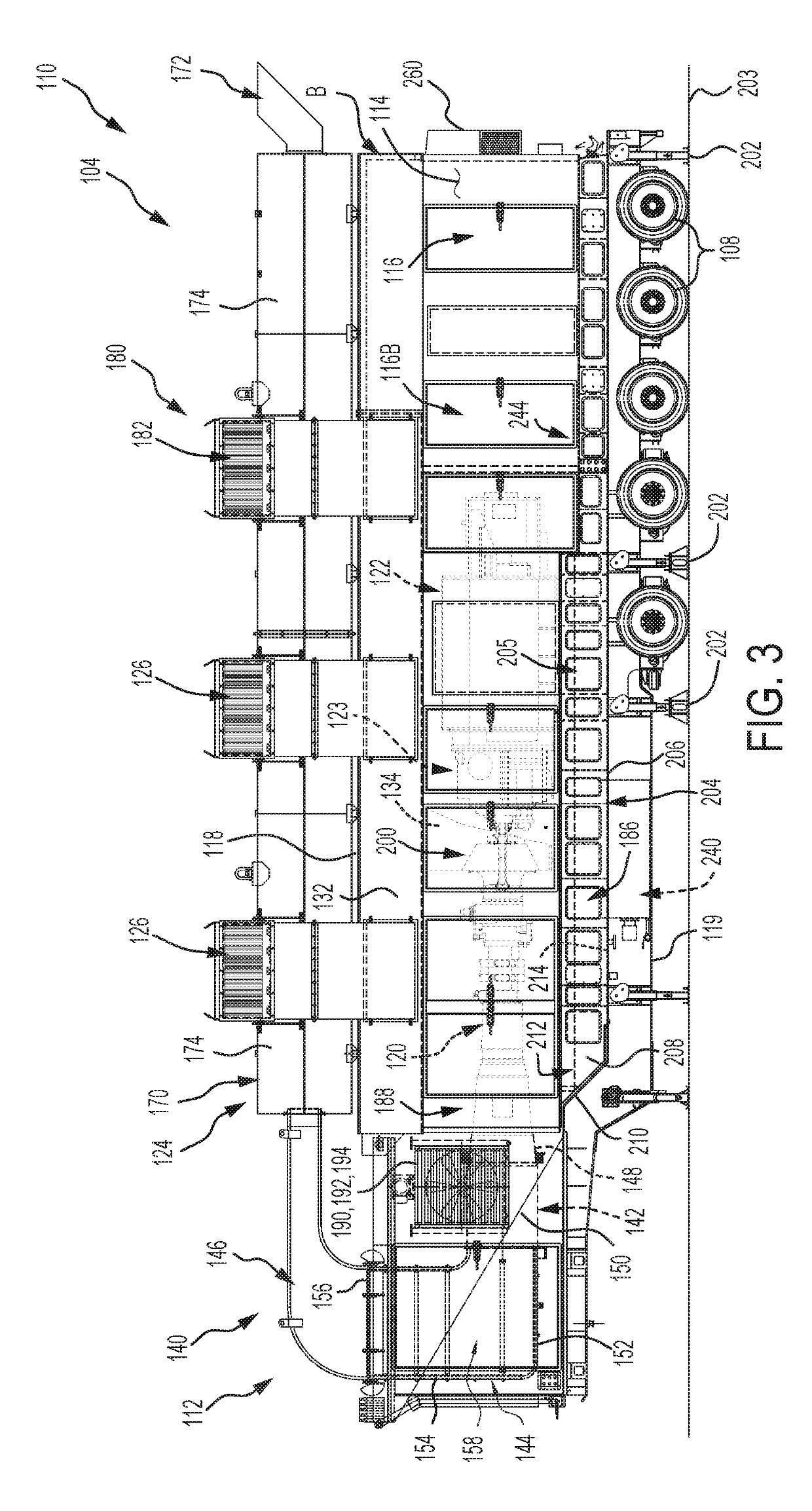 Mobile power generation system including fixture assembly