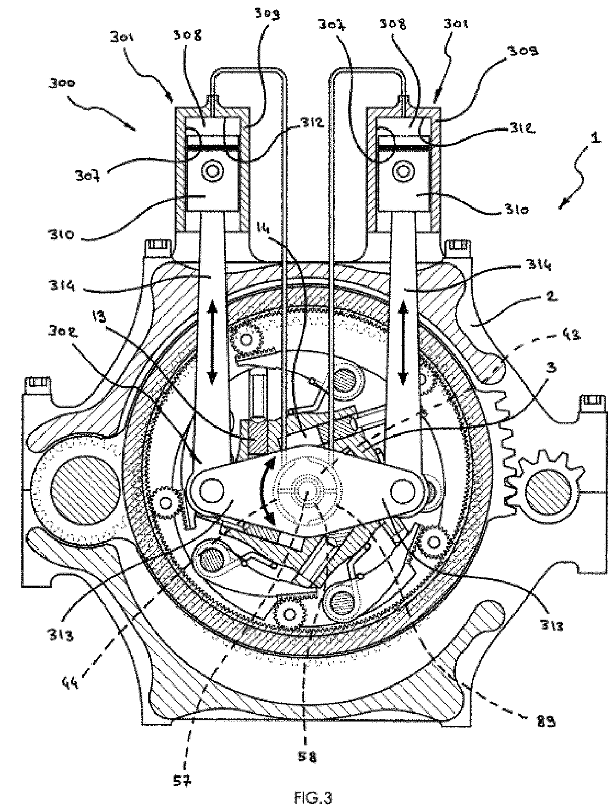 Distributer phase shifter for a hydraulic pump motor