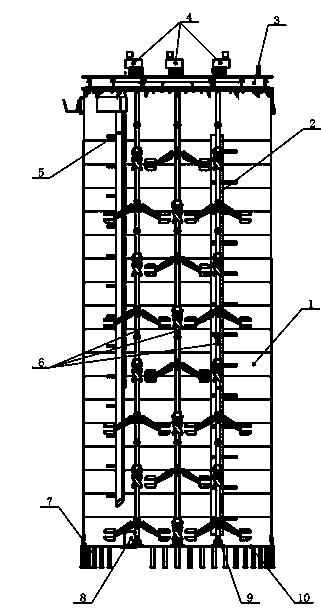 Four-shaft stirring decomposing tank