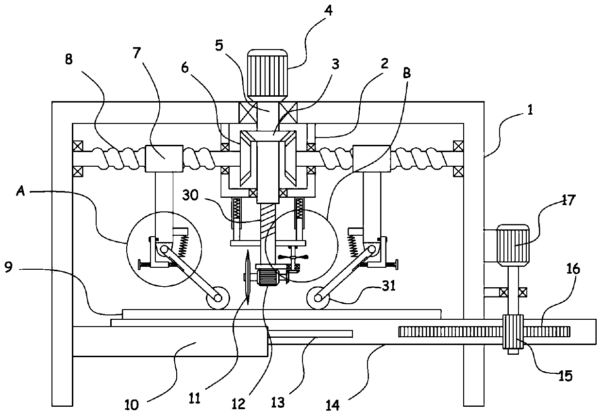 Cutting device for processing automotive interior trim leather