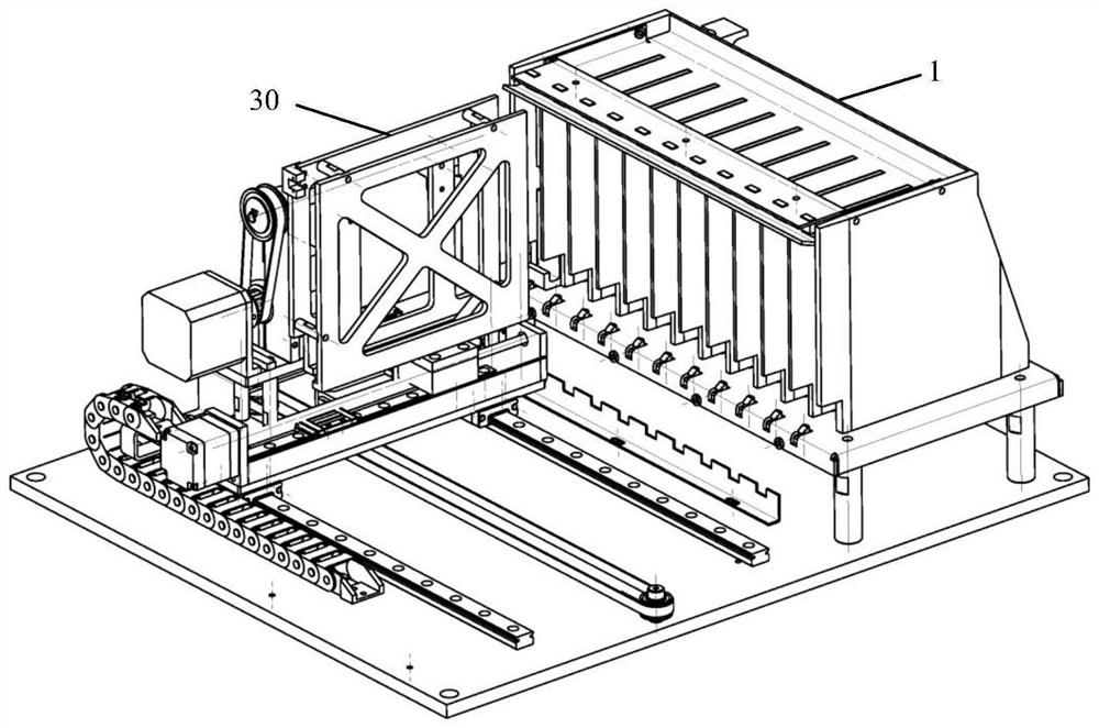 Automatic supply device for push-pull type test tube racks