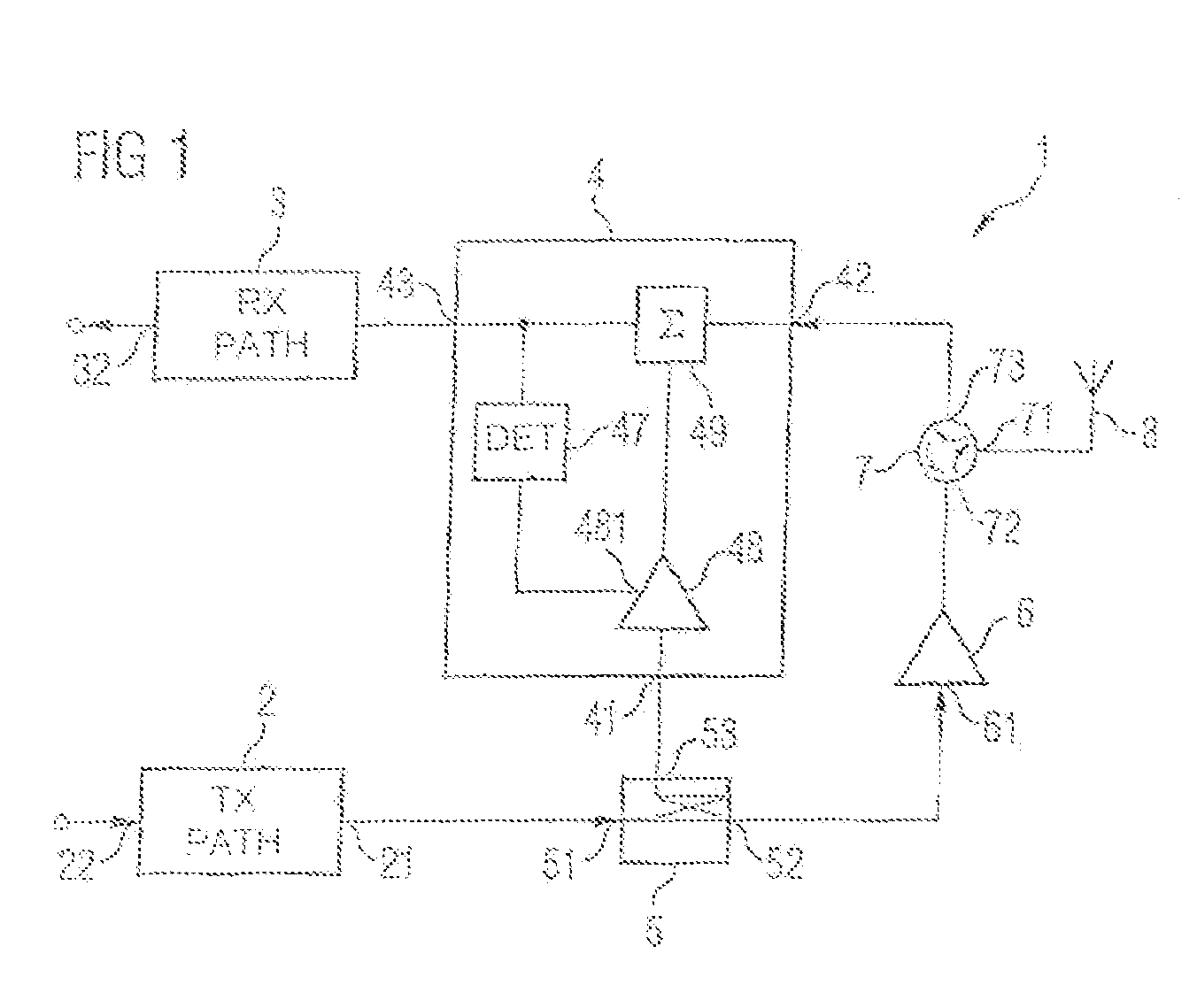 Transceiver with interference signal rejection, and method for interference signal rejection