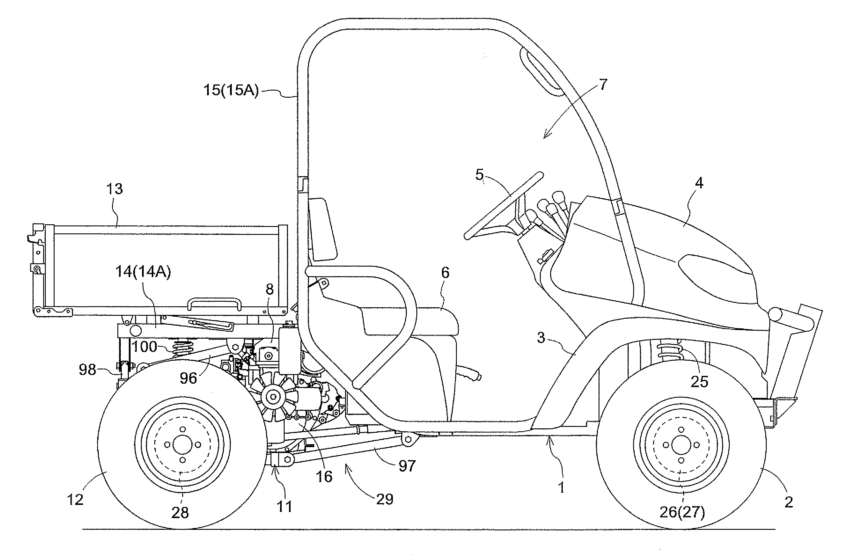 Frame structure for work vehicle