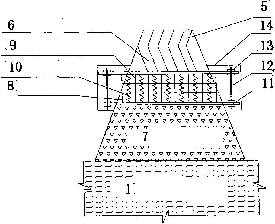 Adjustable deformation and environmental protection device for solving problem of bumping at bridge-head by using waste tire of automobile