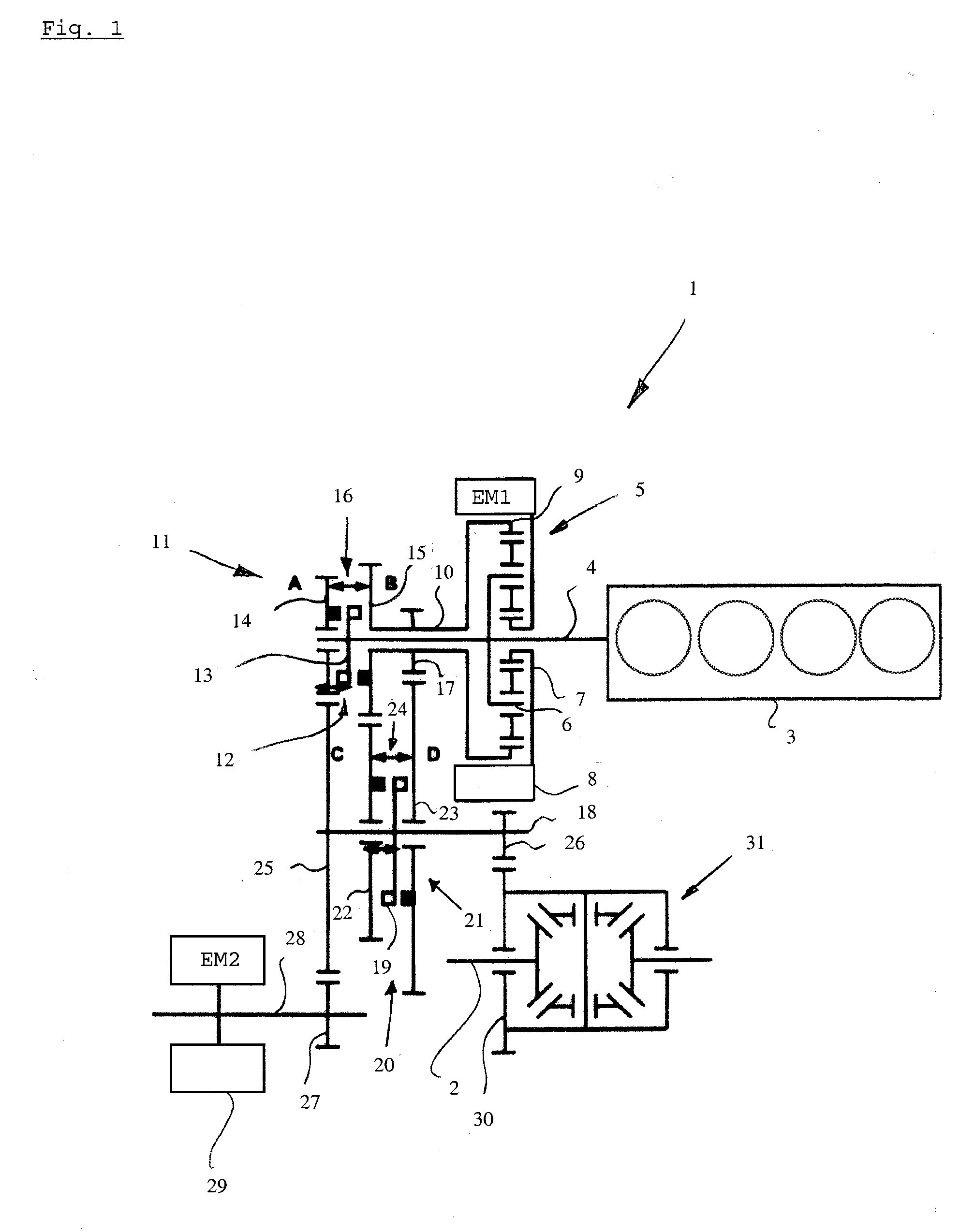 Hybrid drive train for a motor vehicle