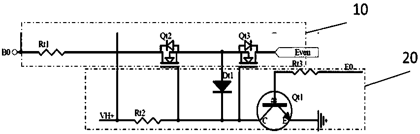 MOS switch drive circuit for series battery pack battery management system and array thereof