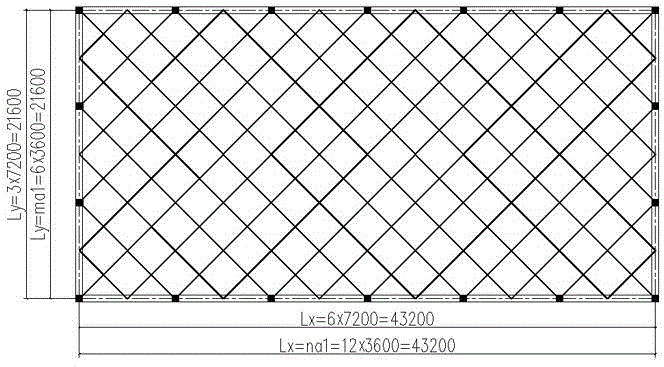 Large-span reinforced concrete orthogonal-diagonal open-web floor and manufacturing method thereof