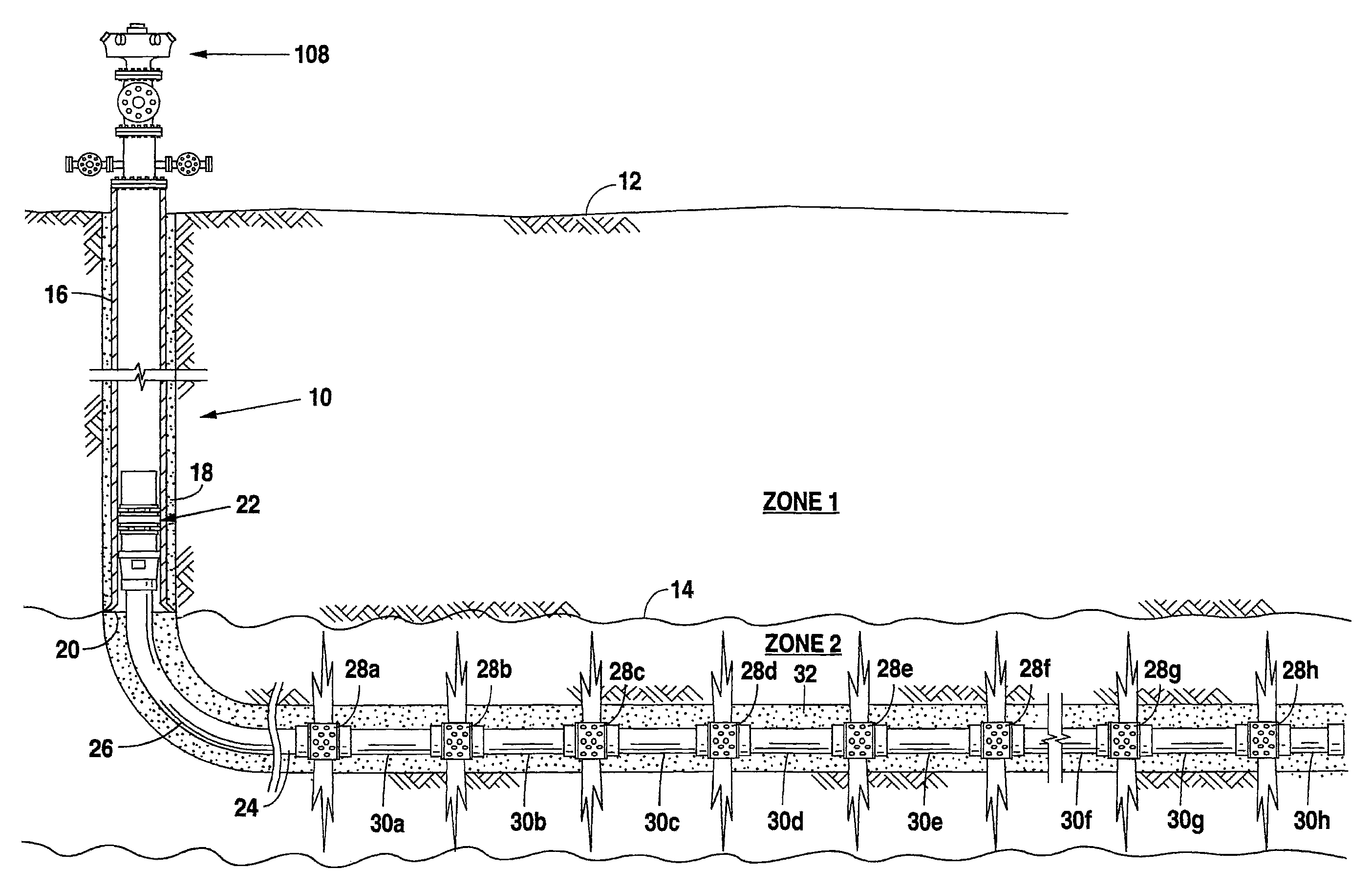 Cemented open hole selective fracing system