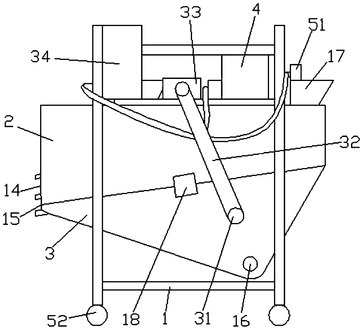 A cylinder head casting production sand treatment regeneration control material screening device