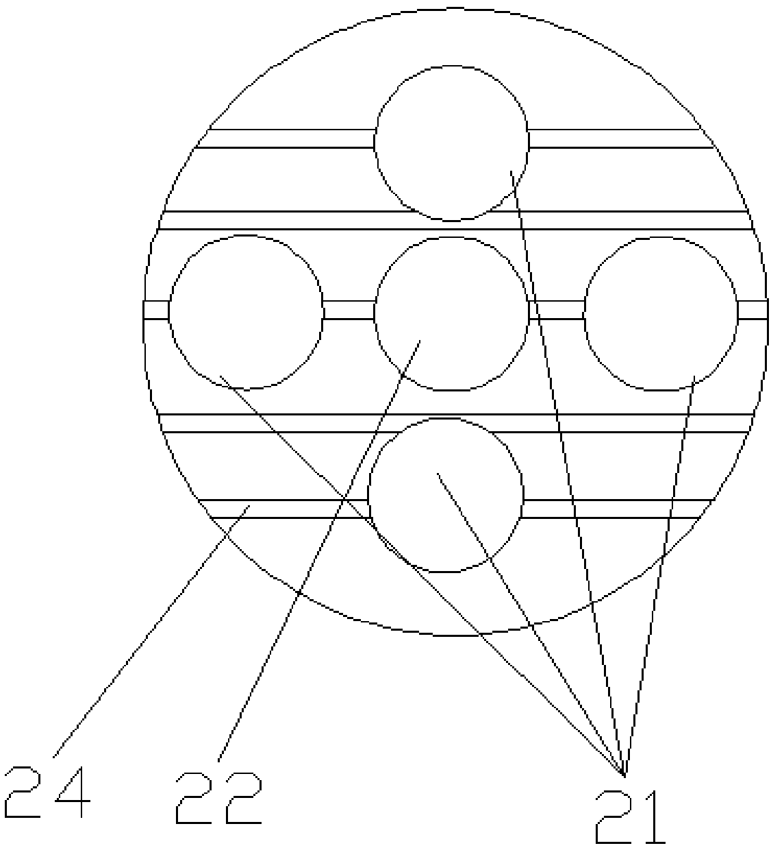 Powder coating crushing device with cooling function