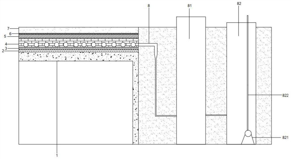 Underground garage roof siphon water storage and drainage construction method and system