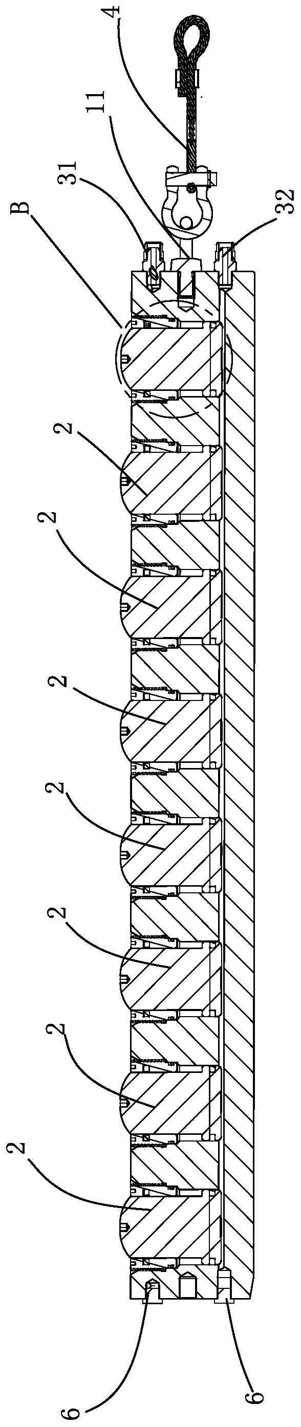 Splitting rod with series connection structure