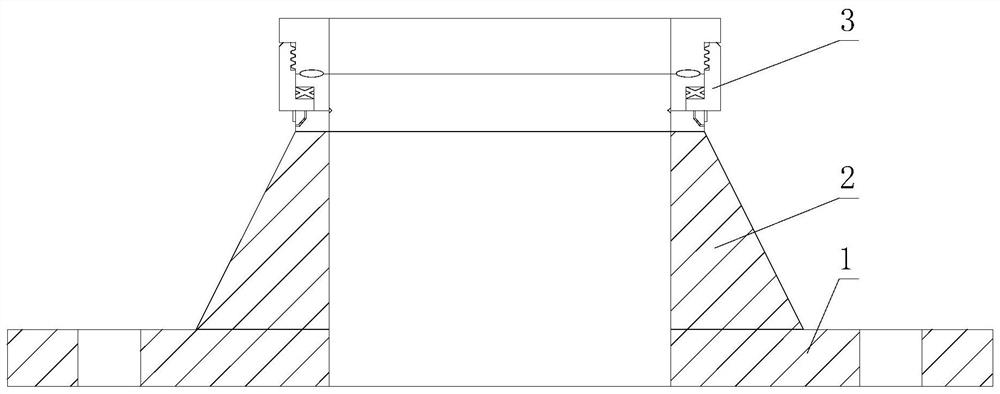 Welding neck flange with assembling ring preset at neck opening and implementation method of welding neck flange