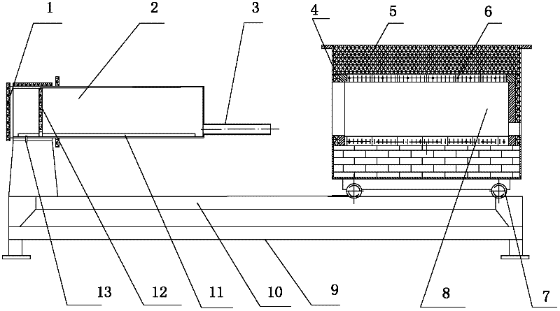 Removable horizontal glue removing furnace for hard alloy production