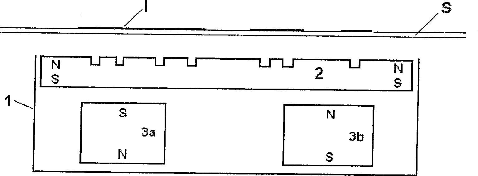 Method and means for producing a magnetically induced indicia in a coating containing magnetic particles