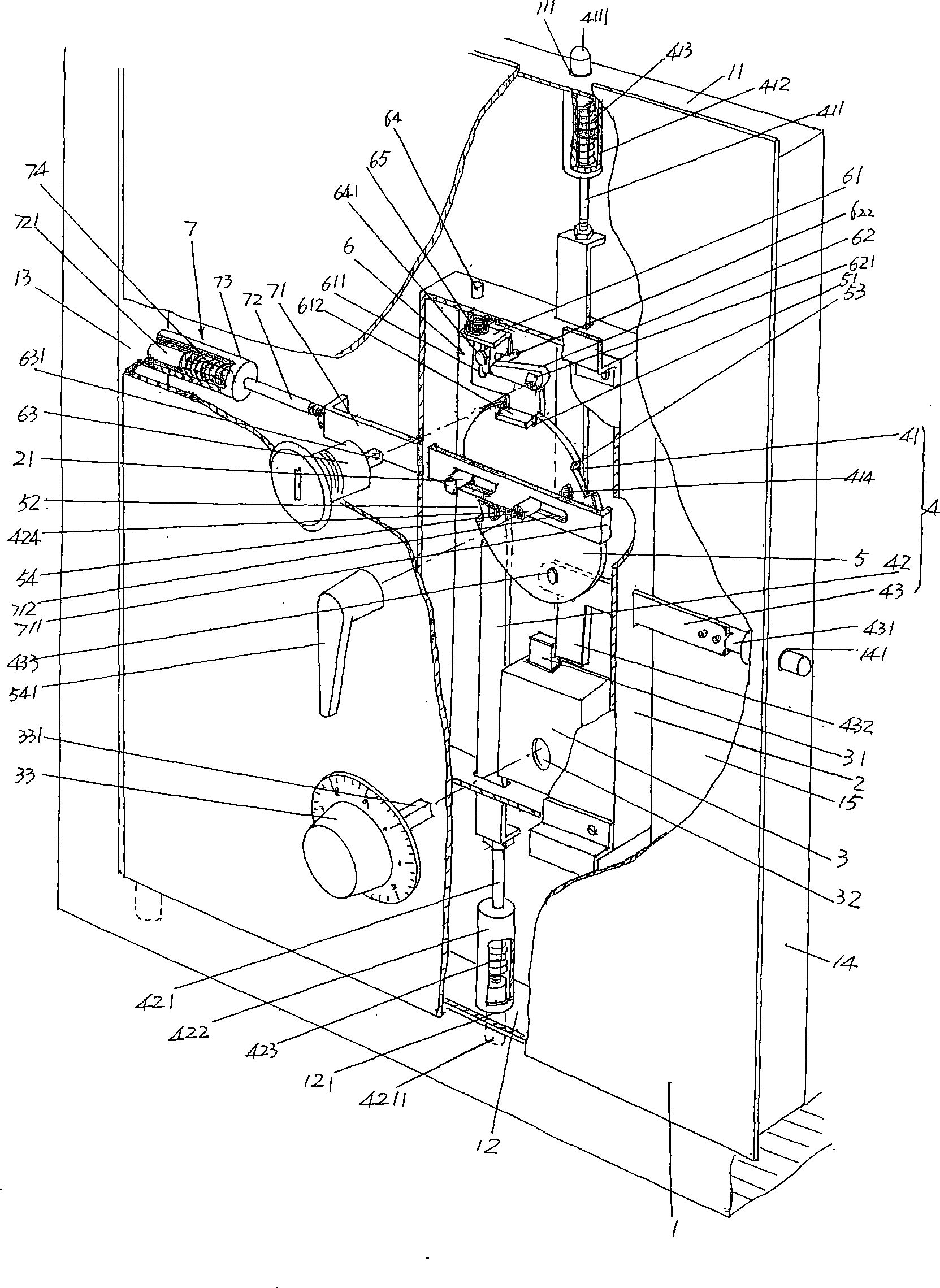 Locking device for safe door of cash transport van