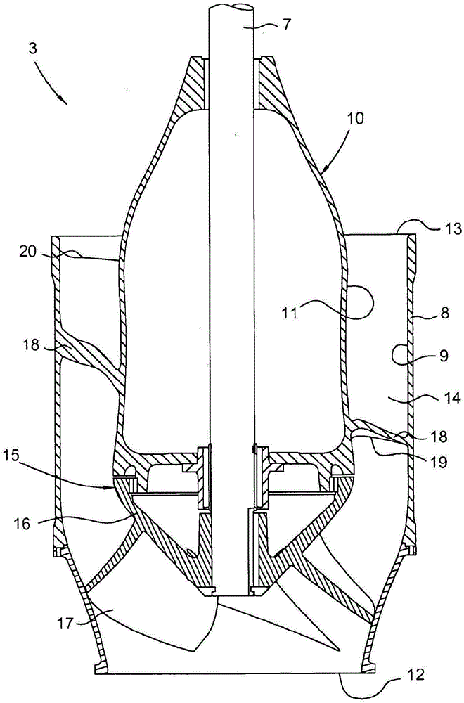 Propeller pump for pumping liquid