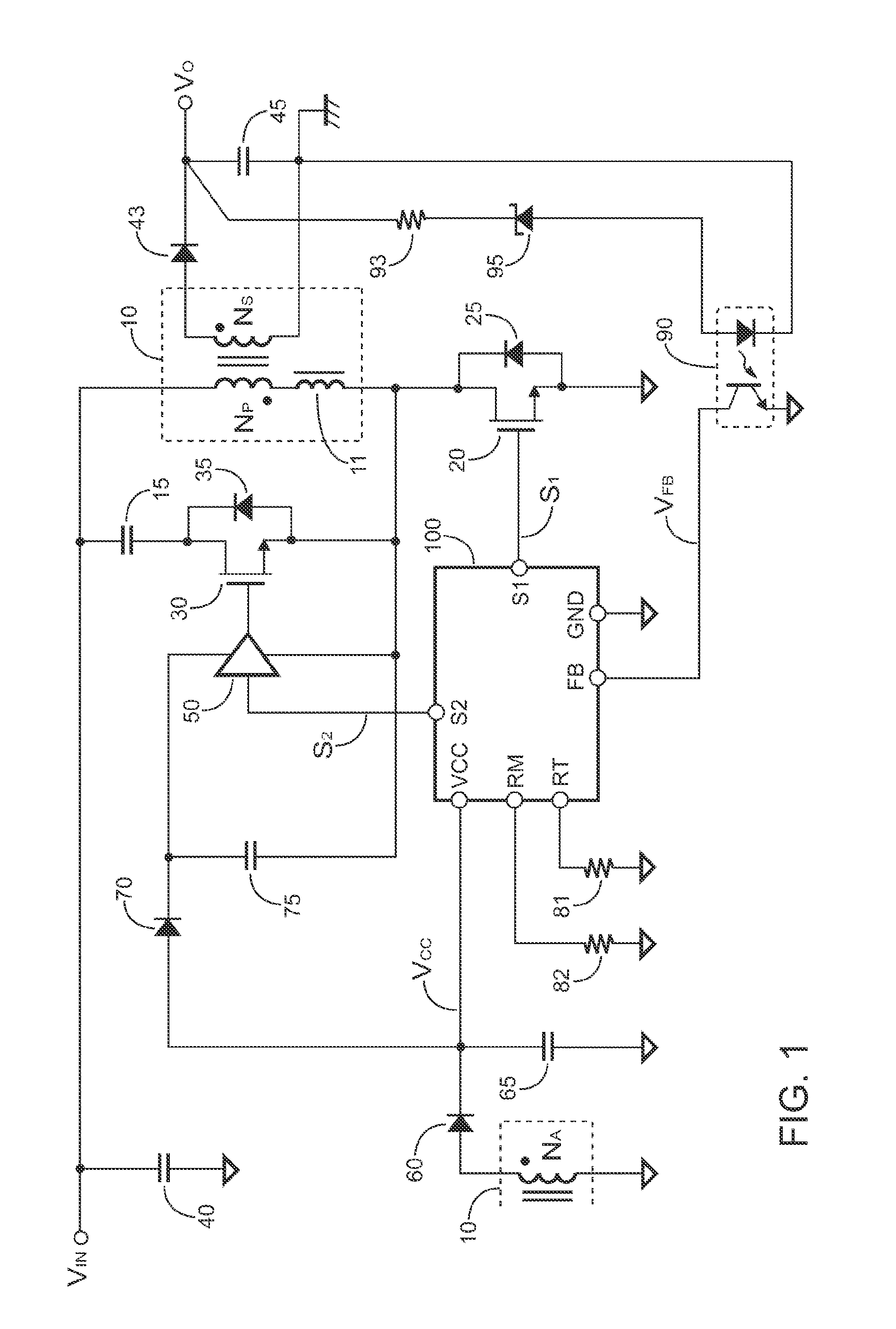 Control circuit for active-clamp flyback power converter with programmable switching period