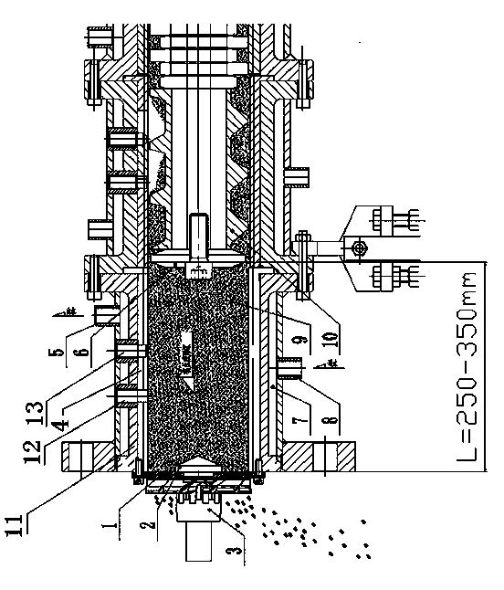 Thrust sinking material control system of bulking machine