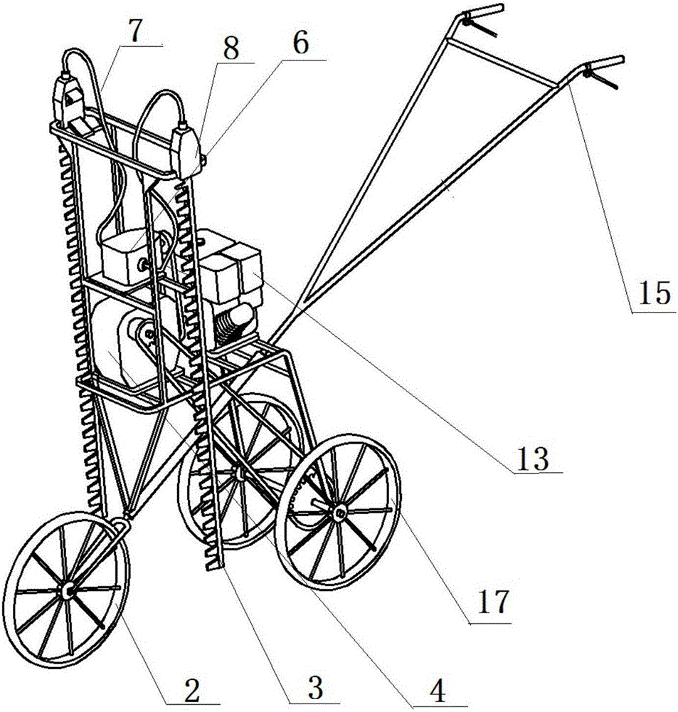 Walking type tea tree pruning machine