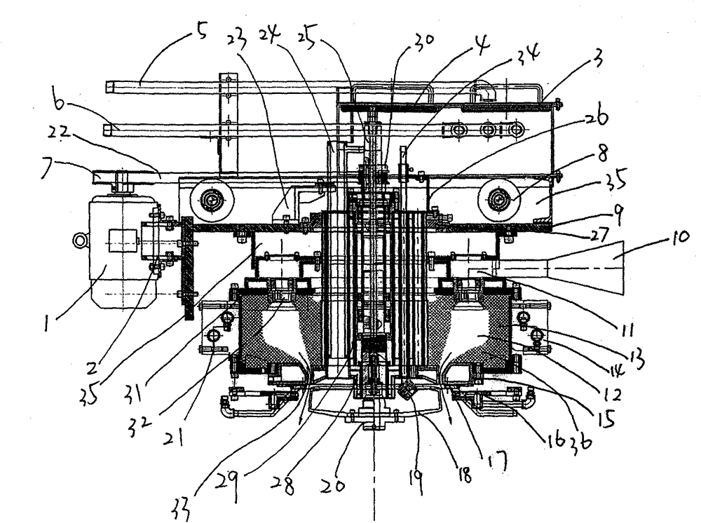 A glass fiber fiberizing machine