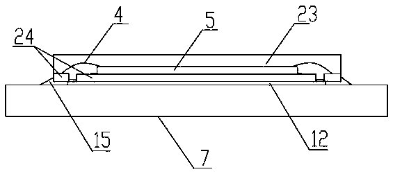 Ceramic quadrilateral leadless flat packaging shell used for integrated circuit packaging